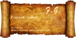 Fuszek Gábor névjegykártya